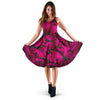 Black Pink Butterfly Print Dress-grizzshop