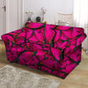 Black Pink Butterfly Print Loveseat Cover-grizzshop