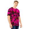 Black Pink Butterfly Print Men T Shirt-grizzshop
