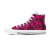 Black Pink Butterfly Print Men's High Top Shoes-grizzshop