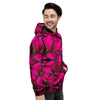 Black Pink Butterfly Print Men's Hoodie-grizzshop