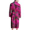 Black Pink Butterfly Print Men's Robe-grizzshop