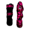 Black Pink Butterfly Print Muay Thai Shin Guard-grizzshop