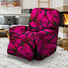 Black Pink Butterfly Print Recliner Cover-grizzshop