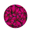 Black Pink Butterfly Print Round Rug-grizzshop