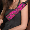 Black Pink Butterfly Print Seat Belt Cover-grizzshop