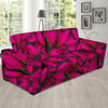 Black Pink Butterfly Print Sofa Cover-grizzshop