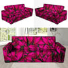 Black Pink Butterfly Print Sofa Cover-grizzshop