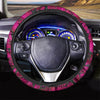 Black Pink Butterfly Print Steering Wheel Cover-grizzshop