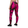 Black Pink Butterfly Print Women's Leggings-grizzshop