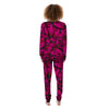 Black Pink Butterfly Print Women's Pajamas-grizzshop