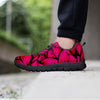 Black Pink Butterfly Print Women's Sneakers-grizzshop