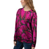 Black Pink Butterfly Print Women's Sweatshirt-grizzshop