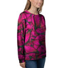 Black Pink Butterfly Print Women's Sweatshirt-grizzshop