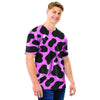 Black Pink Cow Print Men T Shirt-grizzshop