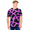 Black Pink Cow Print Men T Shirt-grizzshop