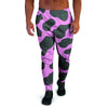 Black Pink Cow Print Men's Joggers-grizzshop