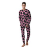 Black Pink Cow Print Men's Pajamas-grizzshop