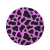 Black Pink Cow Print Round Rug-grizzshop