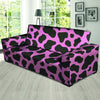 Black Pink Cow Print Sofa Cover-grizzshop