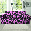Black Pink Cow Print Sofa Cover-grizzshop