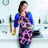 Black Pink Cow Print Women's Apron-grizzshop