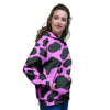 Black Pink Cow Print Women's Hoodie-grizzshop