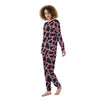 Black Pink Cow Print Women's Pajamas-grizzshop