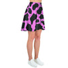 Black Pink Cow Print Women's Skirt-grizzshop