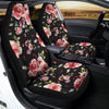 Black Pink Rose Flower Print Car Seat Covers-grizzshop