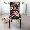 Black Pink Rose Flower Print Chair Cover-grizzshop