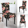 Black Pink Rose Flower Print Chair Cover-grizzshop