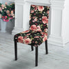 Black Pink Rose Flower Print Chair Cover-grizzshop