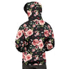 Black Pink Rose Flower Print Men's Hoodie-grizzshop