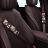 Black Pink Rose Flower Print Seat Belt Cover-grizzshop