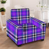 Black Purple Plaid Tartan Armchair Cover-grizzshop