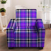 Black Purple Plaid Tartan Armchair Cover-grizzshop