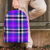 Black Purple Plaid Tartan Backpack-grizzshop