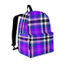 Black Purple Plaid Tartan Backpack-grizzshop