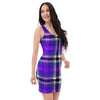 Black Purple Plaid Tartan Bodycon Dress-grizzshop