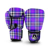 Black Purple Plaid Tartan Boxing Gloves-grizzshop