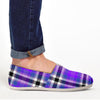 Black Purple Plaid Tartan Canvas Shoes-grizzshop