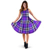 Black Purple Plaid Tartan Dress-grizzshop