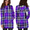 Black Purple Plaid Tartan Hoodie Dress-grizzshop