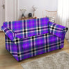 Black Purple Plaid Tartan Loveseat Cover-grizzshop