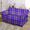 Black Purple Plaid Tartan Loveseat Cover-grizzshop