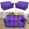 Black Purple Plaid Tartan Loveseat Cover-grizzshop