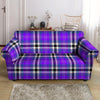 Black Purple Plaid Tartan Loveseat Cover-grizzshop