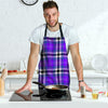 Black Purple Plaid Tartan Men's Apron-grizzshop