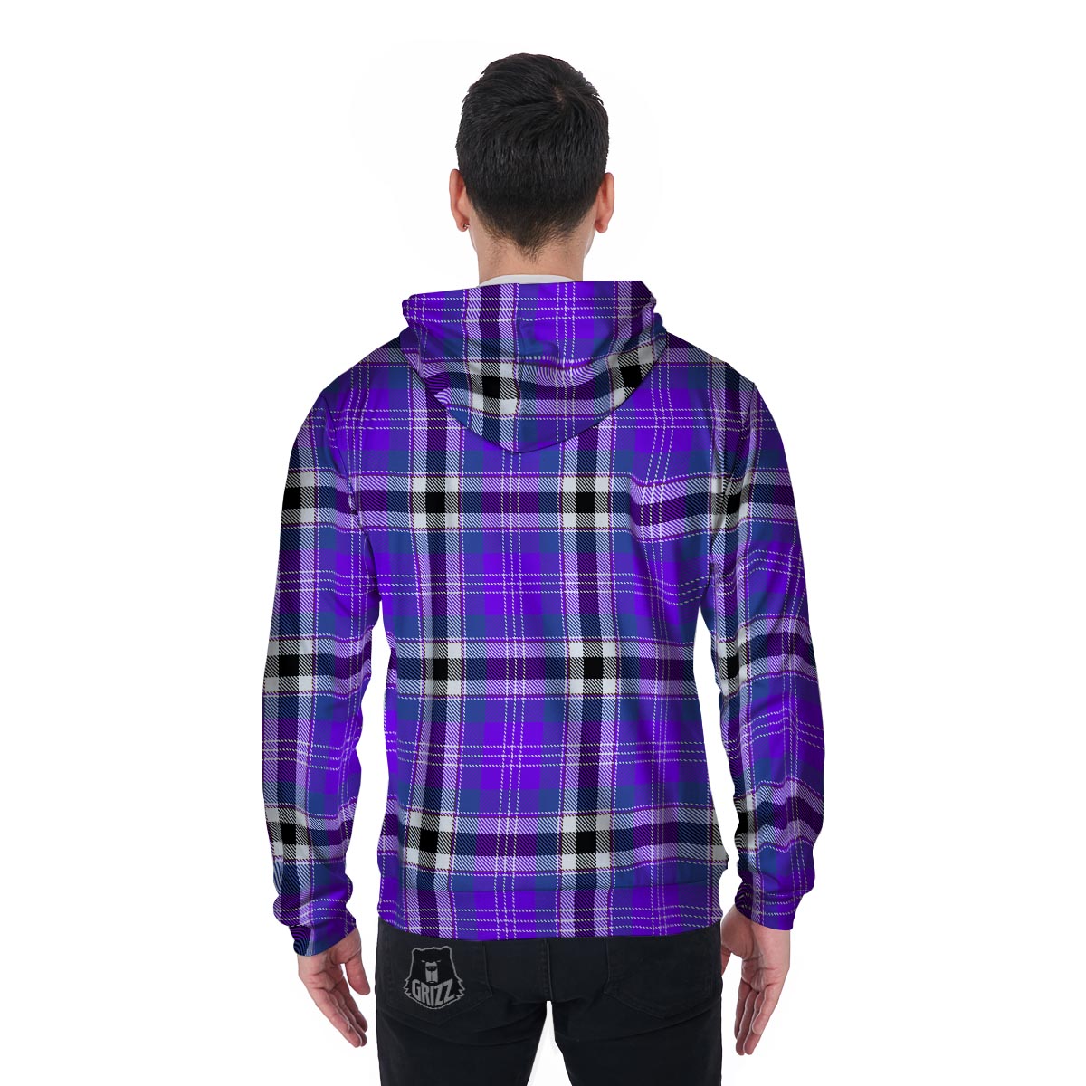 Purple 2024 plaid hoodie